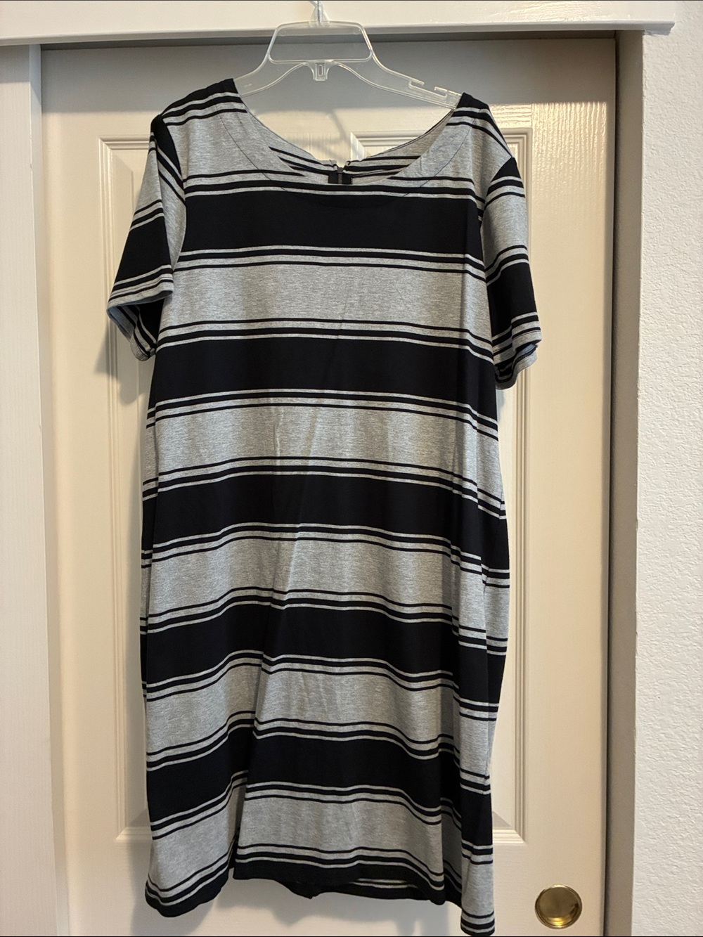 Merona Black and Gray Striped Midi Dress
